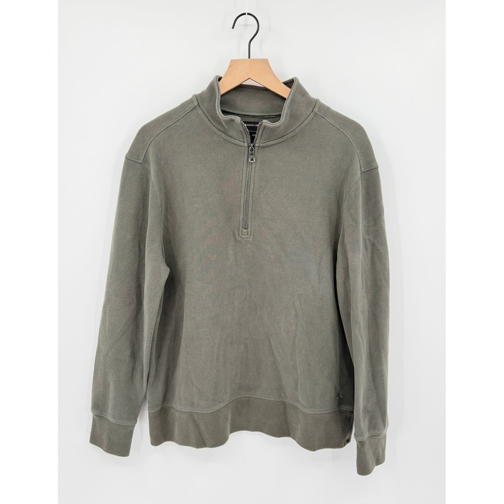Banana Republic Mens Pullover Quarter Zip Size L Classic Preppy Quiet Luxury